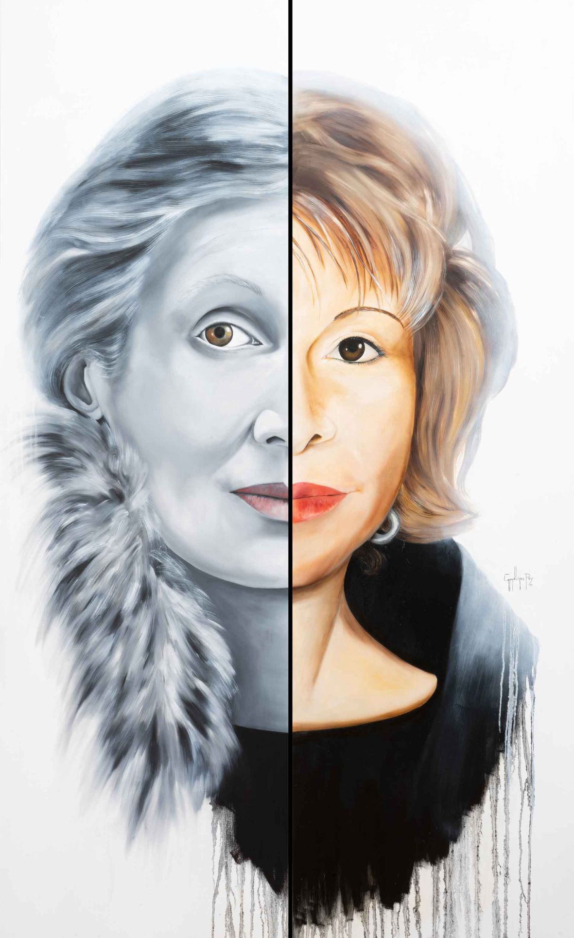 ESCRITORAS_ Virginia Woolf  e Isabel AllendeDíptico, díptico óleo tabla 200x120 cm